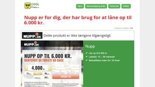 
                            6. Nupp er for dig, der har brug for at låne op til 6.000 kr. - Coolfinans.dk