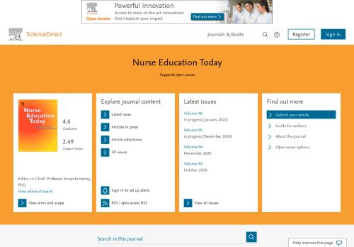 
                            9. Nurse Education Today | ScienceDirect.com