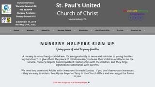 
                            13. Nursery Helper Sign up - St. Paul's UCC