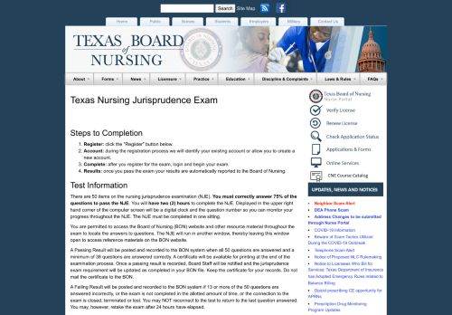 
                            8. Nursing Jurisprudence Examination - Welcome to the Texas Board of ...