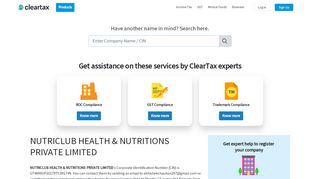 
                            13. NUTRICLUB HEALTH & NUTRITIONS PRIVATE LIMITED - ClearTax