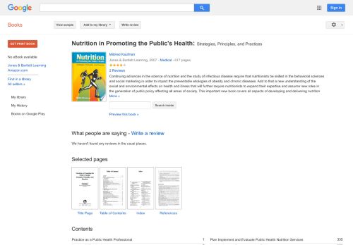 
                            11. Nutrition in Promoting the Public's Health: Strategies, ...