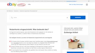 
                            4. Nutzerkonto eingeschränkt. Was bedeutet das? - eBay Kleinanzeigen