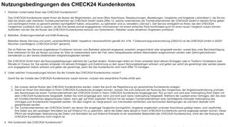
                            2. Nutzungsbedingungen des CHECK24 Kundenkontos