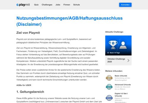 
                            9. Nutzungsbestimmungen/AGB/ Haftungsausschluss ... - Playmit