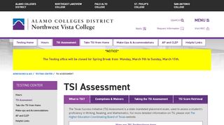 
                            10. NVC : Testing Center : TSI (Texas Success Initiative) | Alamo Colleges