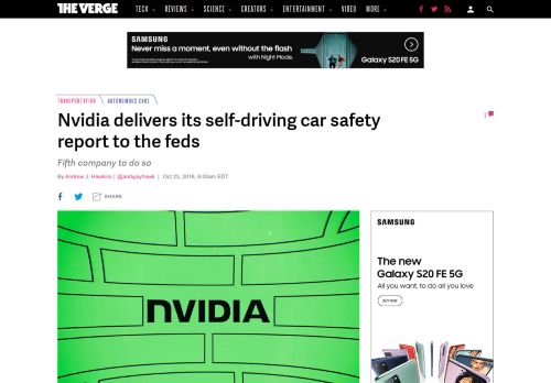 
                            8. Nvidia delivers its self-driving car safety report to the feds - The Verge