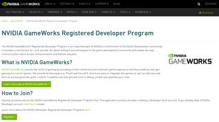 
                            7. NVIDIA GameWorks Registered Developer Program | NVIDIA Developer