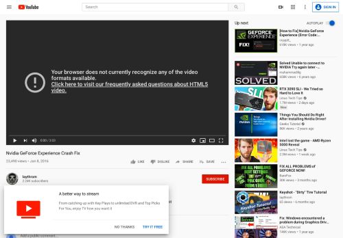 
                            13. Nvidia GeForce Experience Crash Fix - YouTube