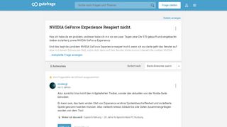 
                            11. NVIDIA GeForce Experience Reagiert nicht. (Computer, PC ...