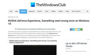 
                            3. NVIDIA GeForce Experience, Something went wrong error on ...