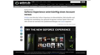 
                            8. Nvidia-Software: Geforce Experience setzt künftig einen Account ...