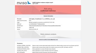 
                            9. NVISO ApkScan - malware analysis report (mobi.mgeek_ ...