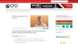 
                            11. NWK companies lists on 4AX - CFO South Africa