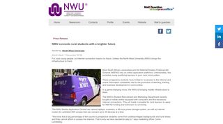 
                            11. NWU connects rural students with a brighter future - North-West ...