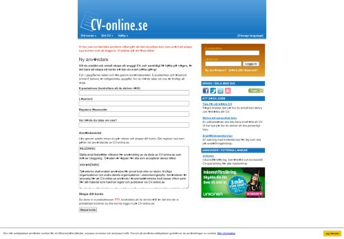 
                            3. Ny användare - Skriv ditt CV på nätet - Hjälp, tips och ... - CV-online.se