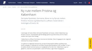 
                            3. Ny rute mellem Pristina og København - Københavns Lufthavn