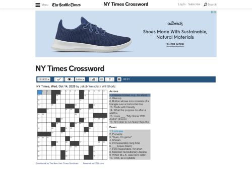 
                            4. NY Times Crossword | The Seattle Times