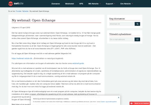 
                            2. Ny webmail: Open-Xchange - Netsite