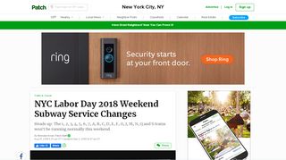 
                            9. NYC Labor Day 2018 Weekend Subway Service Changes | New ...