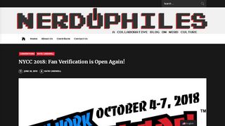 
                            13. NYCC 2018: Fan Verification is Open Again! — Nerdophiles
