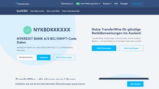 
                            12. NYKBDKKKXXX BIC/SWIFT-Code - Nykredit Bank A/S Denmark ...