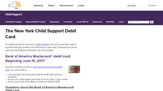 
                            10. NYS DCSE: New York Debit Mastercard - Child Support