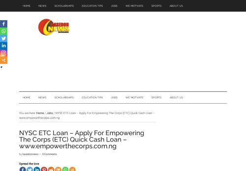 
                            6. NYSC ETC Loan – Apply For Empowering The Corps (ETC) Quick ...