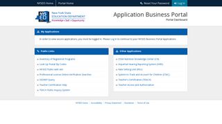 
                            6. NYSED Application Business Portal - Dashboard