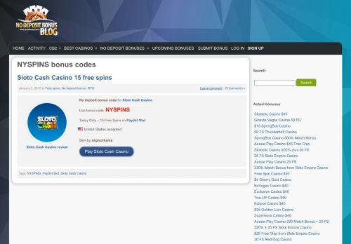 
                            10. NYSPINS no deposit bonus codes