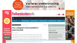
                            2. Nyt adaptivt læremiddel i matematik - Folkeskolen.dk