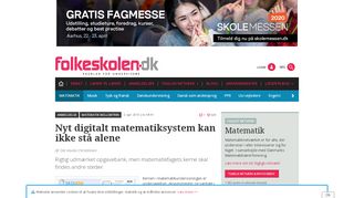 
                            4. Nyt digitalt matematiksystem kan ikke stå alene - Folkeskolen.dk