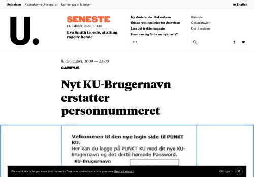 
                            2. Nyt KU-Brugernavn erstatter personnummeret - Uniavisen