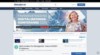 
                            10. Nytt modem fra Nextgentel. Inteno DG301. Problemer... - Bredbånd ...