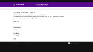 
                            7. NYU Stern - Account Activation