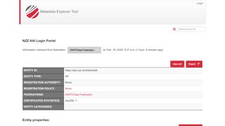 
                            10. NZZ AAI Login Portal - Metadata Explorer Tool
