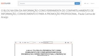 
                            8. o blog na era da informação como ferramenta ... - DocPlayer.com.br