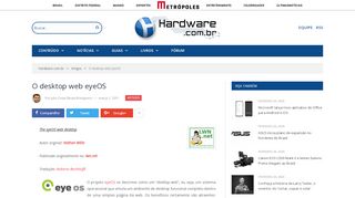 
                            5. O desktop web eyeOS - Hardware.com.br