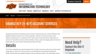 
                            2. O-Key (Orange Key) Account | Information Technology | Oklahoma ...