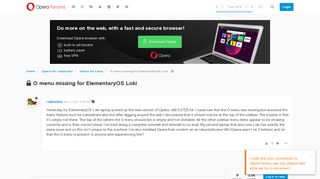 
                            10. O menu missing for ElementaryOS Loki | Opera forums