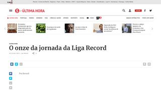 
                            10. O onze da jornada da Liga Record - Última Hora - SÁBADO