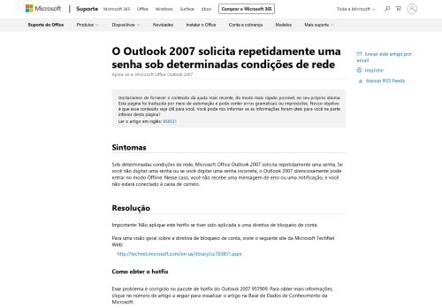 
                            9. O Outlook 2007 solicita repetidamente uma senha sob determinadas ...