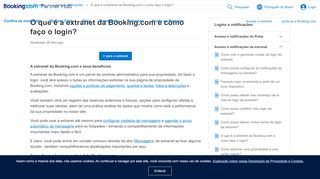 
                            9. O que é a extranet da Booking.com e como faço o login? – Central de ...