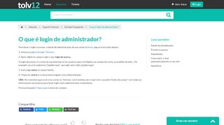 
                            10. O que é login de administrador no tolvnow? - Help desk tolv12