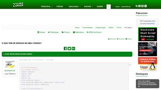 
                            12. O que tem de errado no meu código? [Python] - Viva o Linux