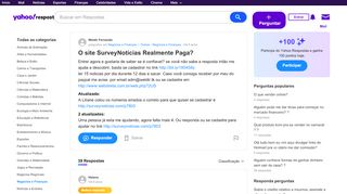 
                            6. O site SurveyNoticias Realmente Paga? | Yahoo Respostas