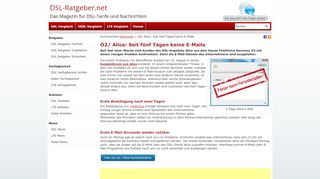 
                            7. O2/ Alice: Seit fünf Tagen keine E-Mails - DSL-Ratgeber