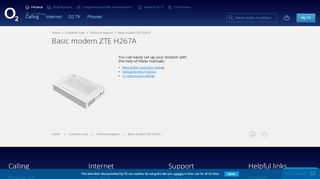 
                            6. O2 | Basic modem ZTE H267A - Technical support