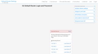 
                            11. O2 Default Router Login and Password - Clean CSS