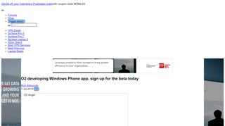 
                            9. O2 developing Windows Phone app, sign up for the beta today ...